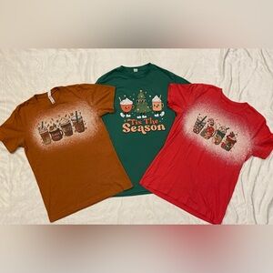 Bundle of holiday Starbucks / coffee themed t-shirts!